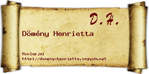 Dömény Henrietta névjegykártya