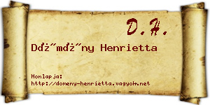 Dömény Henrietta névjegykártya